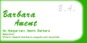 barbara ament business card